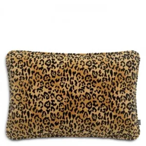 Luxury Bernard Leopard Camel Rectangular Cushion Front View by Luxury Group International
