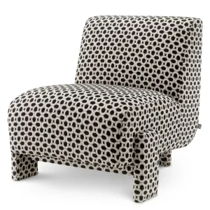 Luxury Black and White Patterned Upholstered Lounge Chair - Luxury Armchair - Luxury Living Room by Luxury Group International