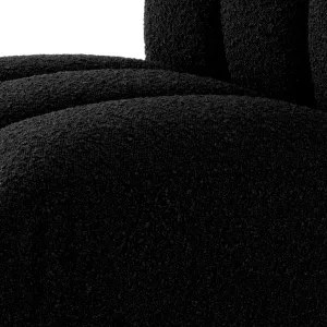 Sedia da Pranzo Imbottita Nera di Lusso con Canali e Design Scultoreo - Mobili di Lusso per Hotel Vista dettaglio di Luxury Group International