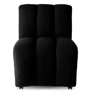 Sedia da Pranzo Imbottita Nera di Lusso con Canali e Design Scultoreo - Mobili di Lusso per Hotel Vista frontale di Luxury Group International