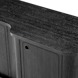 Luxus Schwarzes Gebogenes Sideboard mit Drei Türen – Luxus Hotelmöbel Vorderansicht von Luxury Group International