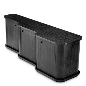 Luxus Schwarzes Gebogenes Sideboard mit Drei Türen – Luxus Hotelmöbel Seitenansicht von Luxury Group International
