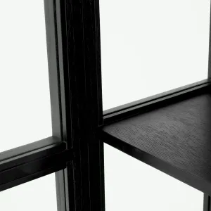 Luxus Schwarzes Glas-Vitrinenschrank mit Bogenförmigen Doppeltüren – Luxus Hotelmöbel Detailansicht von Luxury Group International