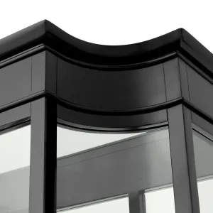 Luxus Schwarzer Glasvitrinenschrank mit Klassischem Architektonischem Rahmen – Luxus Hotelmöbel Detailansicht von Luxury Group International