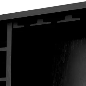 Luxus Schwarzer Glastür-Bar-Schrank mit Metallbasis – Luxus Hotelmöbel Detailansicht von Luxury Group International