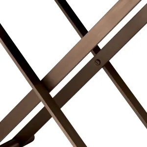 Luxury Black Leather Tray Bar Side Table with Sintered Stone Top - Luxury Bar Furniture Detail View by Luxury Group International