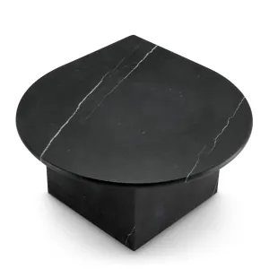 Luxury Black Marble Nesting Coffee Table Set of 3 with Sculptural Bases - Luxury Hotel Furniture Front View by Luxury Group International