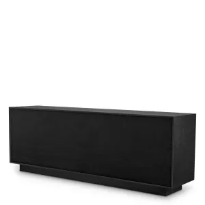 Luxus Schwarzes Sideboard mit Rillen und Vier Türen – Luxus Hotelmöbel Vorderansicht von Luxury Group International