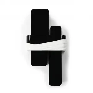 Luxury Black Sculptural Coffee Table with White Marble-Effect Inlay Top View by Luxury Group International