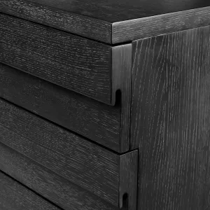 Luxus Schwarzes Sideboard mit Erhöhtem Oberen Regal & Mehrfach-Schubladenaufbewahrung – Luxus Hotelmöbel Detailansicht von Luxury Group International