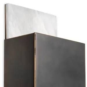 Luxury Black Wall Lamp with White Stone Backplate & Geometric Shade – 36 cm - Luxury Hotel Furniture Detail View by Luxury Group International