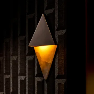 Luxury Black & White Wall Lamp with Golden Accent – 36 cm - Luxury Hotel Furniture Front View by Luxury Group International