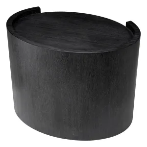 Luxury Black Wooden Nightstand with Drawer and Gold Accent Shelf - Luxury Nightstand Back View by Luxury Group International