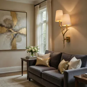 Applique Murale Branche de Luxe – Applique Double Abat-Jour Or Style Arbre Design Vue lifestyle par Luxury Group International