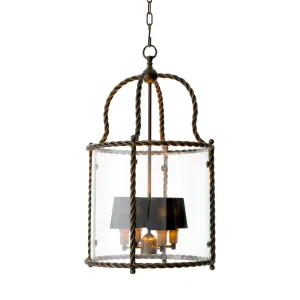 Luxury Brass Lantern Pendant Ceiling Lamp with Glass Enclosure Ø46 cm - Luxury Pendant Light by Luxury Group International