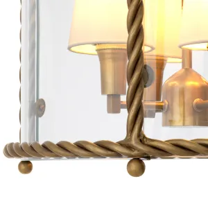 Luxury Brass Lantern Pendant Ceiling Lamp with Glass Enclosure Ø46 cm - Luxury Pendant Light Inside View by Luxury Group International