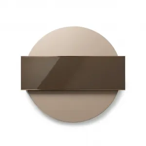 Luxury Bronze Brown Sculptura Roundl Coffee Table with Geometric Frame - Luxury Coffee Table Front View by Luxury Group International