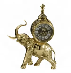 Escultura de Elefante de Bronce de Lujo con Reloj de Esfera de Números Romanos - Figura de Bronce de Lujo por Luxury Group International
