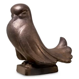 Sculpture de Pigeon à Finition Bronze avec Détails Sculptés des Plumes - Mobilier d'Hôtel de Luxe Vue de face par Luxury Group International