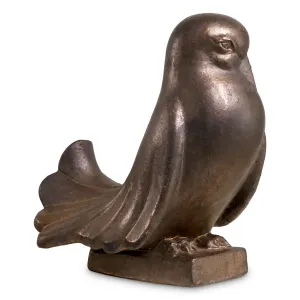 Sculpture de Pigeon à Finition Bronze avec Détails Sculptés des Plumes - Mobilier d'Hôtel de Luxe Vue de côté par Luxury Group International
