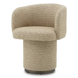 Luxury Bronze Finish Swivel Base Dining Chair Front View by Luxury Group International