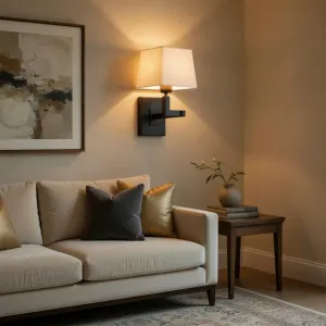 Luxus-Wandleuchte mit Bronze-Finish und verstellbarem Schwenkarm Lifestyle-Ansicht von Luxury Group International