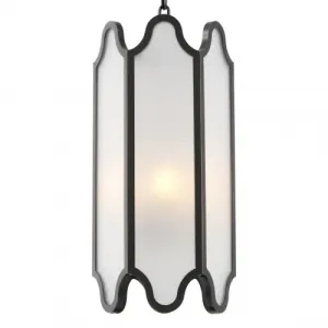 Luxury Bronze Finish White Glass Pendant Front View by Luxury Group International