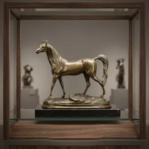 Sculpture de cheval arabe Ibrahim en bronze de luxe Vue lifestyle par Luxury Group International