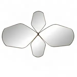 Miroir Mural de Luxe en Bronze à Quatre Panneaux Organiques - Miroir Mural de Luxe - Mobilier de Luxe pour Hôtels Vue de face par Luxury Group International