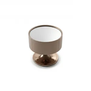 Luxury Bronze Round Nightstand with Mirrored Top - Luxury Hotel Furniture Top View by Luxury Group International