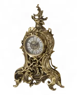 Luxus-Bronze-Tischuhr mit kunstvollem barockem Rankenwerk von Luxury Group International