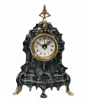 Luxury Bronze Table Clock with Sculpted Baroque Frame and Finial - Luxury Table Clock by Luxury Group International