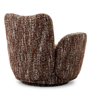 Luxury Brown Textured Upholstered Armchair with Curved Arms - Luxury Armchair Back View by Luxury Group International