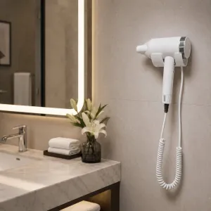 Luxury Brushless Hotel Hair Dryer with Wall Mount Holder & Ionic Technology Lifestyle View by Luxury Group International