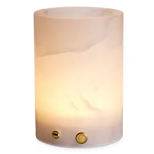 Lampada da Tavolo di Lusso in Stile Candela con Design Cilindrico in Pietra Traslucida - Arredamento di Lusso per Hotel Vista frontale di Luxury Group International