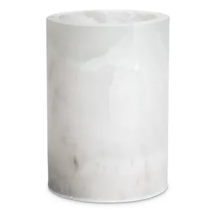 Lampada da Tavolo di Lusso in Stile Candela con Design Cilindrico in Pietra Traslucida - Arredamento di Lusso per Hotel Vista frontale di Luxury Group International