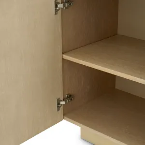 Luxury Champagne Gold Fluted Four-Door Sideboard Cabinet - Luxury Hotel Furniture Detail View by Luxury Group International