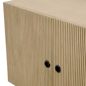 Luxury Champagne Gold Fluted Four-Door Sideboard Cabinet - Luxury Hotel Furniture Detail View by Luxury Group International