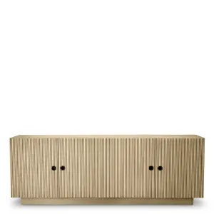 Luxury Champagne Gold Fluted Four-Door Sideboard Cabinet - Luxury Hotel Furniture Front View by Luxury Group International