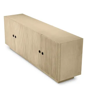 Luxury Champagne Gold Fluted Four-Door Sideboard Cabinet - Luxury Hotel Furniture Side View by Luxury Group International