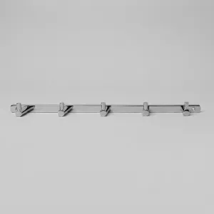 Luxury Chrome-Plated 5 Head Bath Robe Hanger for Premium Hotel Bathrooms Front View by Luxury Group International