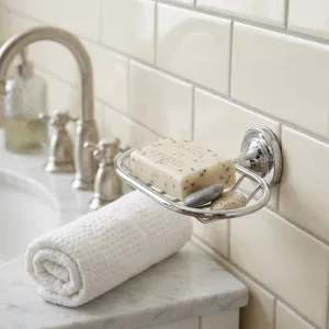 Luxury Chrome Plated Oval Soap Dish for Elegant Bathrooms Lifestyle View by Luxury Group International