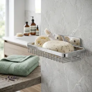 Luxury Chrome Plated Wall Mounted Soap Dish for Hotel Bathrooms Lifestyle View by Luxury Group International