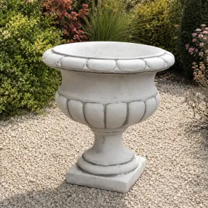 Luxury Classical Pedestal Garden Planter with Rounded Bowl Design Front View by Luxury Group International