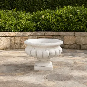 Luxury Classical Pedestal Garden Planter with Sculptural Bowl Design - Luxury Planters Lifestyle View by Luxury Group International