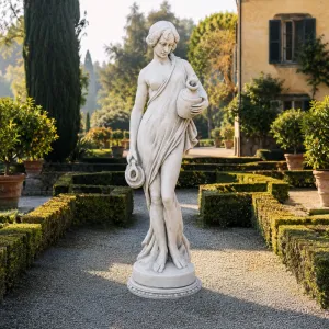 Scultura da Giardino Classica di Lusso con Portatore d'Acqua e Anfora Ornamentale - Scultura Classica di Lusso Vista lifestyle di Luxury Group International
