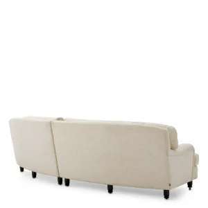 Luxury Contemporary Four-Seater Cream Fabric Sofa with Plush Cushions and Curved Design Back View by Luxury Group International