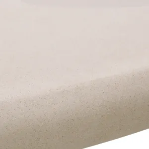 Luxury Contemporary Round Beige Dining Table with Sculptural Pedestal Base Detail View by Luxury Group International