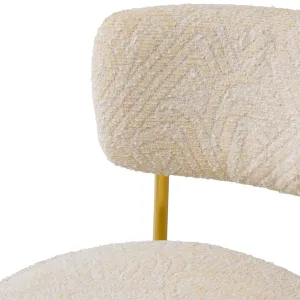 Luxury Cream and Gold Bar Stool with Upholstered Backrest - Luxury Hotel Furniture Front View by Luxury Group International