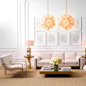 Luxury Cream and Gold Bouclé Armchair with Metal Frame - Luxury Armchair Lifestyle View by Luxury Group International